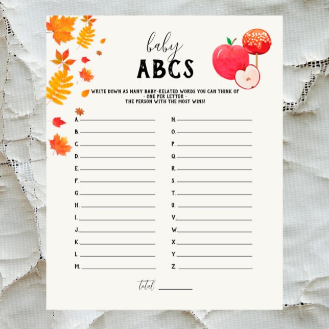 Caramel Apple Red Baby Shower Baby ABCs Game (Von Creator hochgeladen)