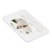 Caramel Beige Romantic Brushed Frame Save The Date Magnet (Rechte Seite)