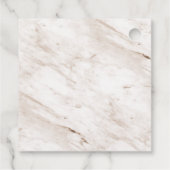 Caramel Beige Romantischer Rahmen Save the Date ge Geschenkanhänger (Rückseite)