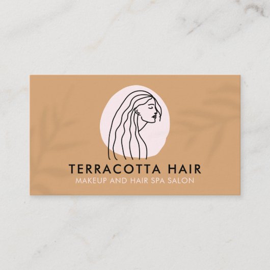 Caramel Brown Barber Leaf Shade Female Hair Visitenkarte (Vorderseite)