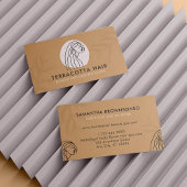 Caramel Brown Barber Leaf Shade Female Hair Visitenkarte