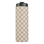 Caramel Brown Checkered Brown Caramel Pattern Thermosbecher (Vorderseite)