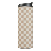 Caramel Brown Checkered Brown Caramel Pattern Thermosbecher (Nach links gedreht)