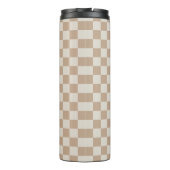 Caramel Brown Checkered Brown Caramel Pattern Thermosbecher (Rückseite)
