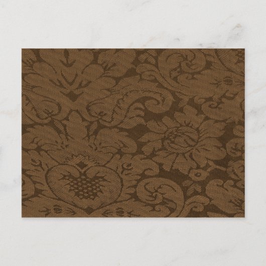 Caramel Brown Damask Weave Look Postkarte (Vorderseite)