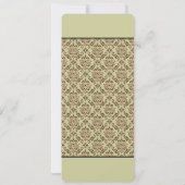 Caramel Cafe Damask Limone Hochzeitsfeier Einladung (Rückseite)