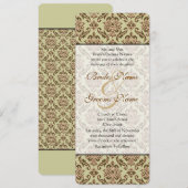 Caramel Cafe Damask Limone Hochzeitsfeier Einladung (Vorne/Hinten)