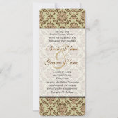 Caramel Cafe Damask Limone Hochzeitsfeier Einladung (Vorderseite)