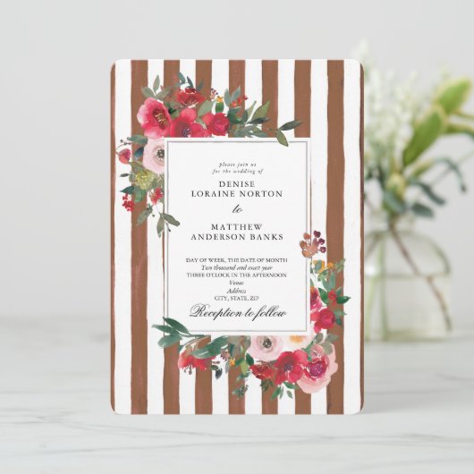 Caramel Cafe Wedding Einladung (Stehend Vorderseite)