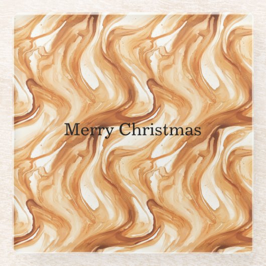 Caramel Carmel Candy Swirls Christmas Glasuntersetzer (Vorderseite)