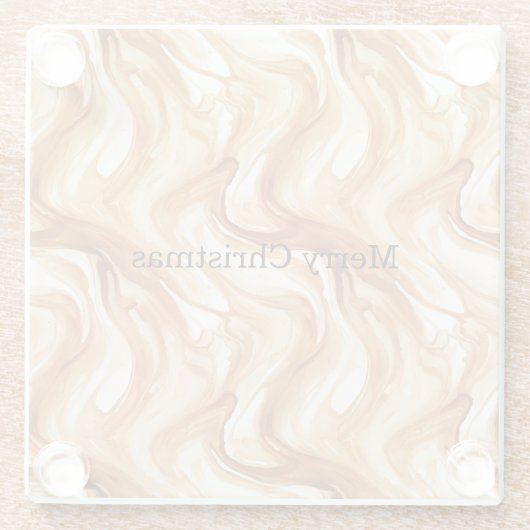 Caramel Carmel Candy Swirls Christmas Glasuntersetzer (Rückseite)