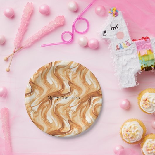 Caramel Carmel Candy Swirls Christmas Pappteller (Party)