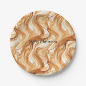 Caramel Carmel Candy Swirls Christmas Pappteller (Vorderseite)