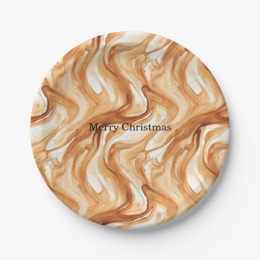 Caramel Carmel Candy Swirls Christmas Pappteller (Vorderseite)