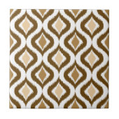 Caramel Coffee Brown Retro Chic Ikat Droptern Must Fliese (Vorderseite)