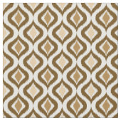 Caramel Coffee Brown Retro Chic Ikat Droptern Must Stoff (Nahaufnahme)