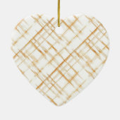 Caramel Cream Stripes Love Keramik Ornament (Hinten)