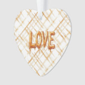 Caramel Cream Stripes Love Ornament (Vorderseite)
