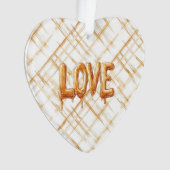 Caramel Cream Stripes Love Ornament (Vorderseite)