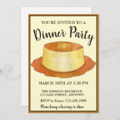 Caramel Custard Flan Spanish Food Dinner Party Einladung (Vorne/Hinten)