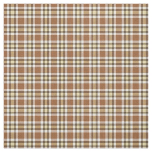 Caramel Dark Brown Yellow Tartan Squares Muster Stoff (Muster)
