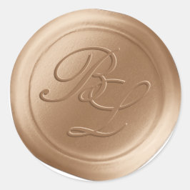 Caramel Double Monogram Imitate Wachs Siegel Stick Runder Aufkleber