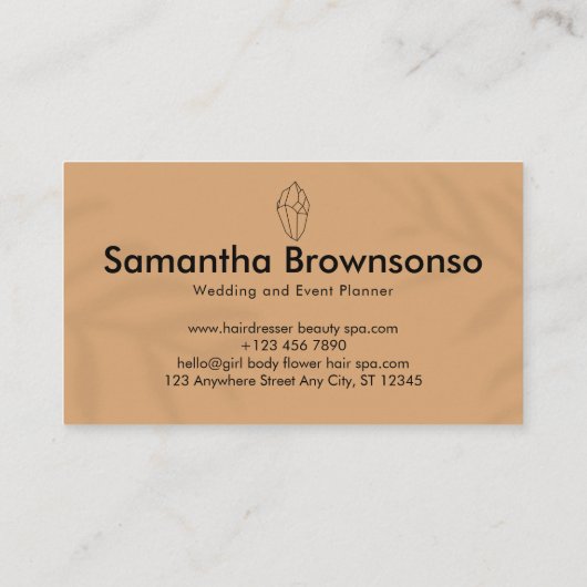 Caramel Elegant Diamond Crystal Juwelier Designer Visitenkarte (Rückseite)