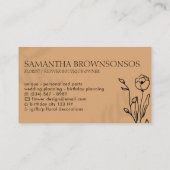 Caramel Elegant Ivy Shadow Leaf Rahmen Blume Visitenkarte (Rückseite)