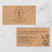 Caramel Elegant Ivy Shadow Leaf Rahmen Blume Visitenkarte (Vorne/Hinten)