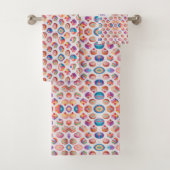 Caramel floral Personalisiertes Muster Badhandtuch Set (Insitu)