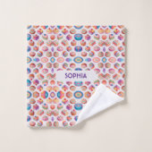 Caramel floral Personalisiertes Muster Badhandtuch Set (Waschlappen)