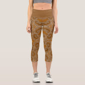 Caramel Fractal Lace  Capri Leggings (Vorderseite)