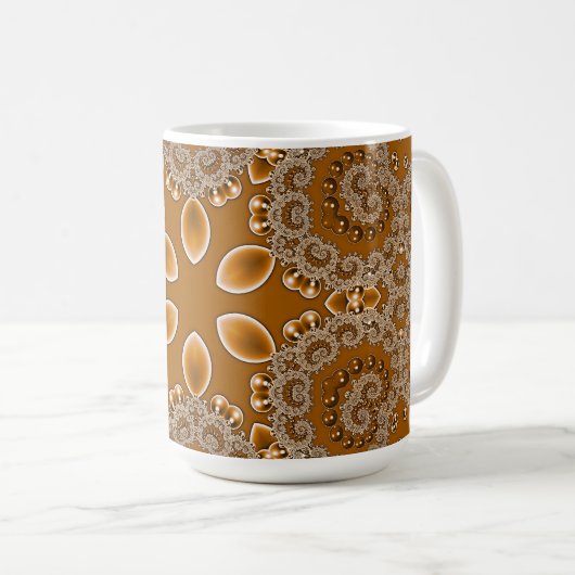 Caramel Fractal Lace  Kaffeetasse (VorderseiteRechts)