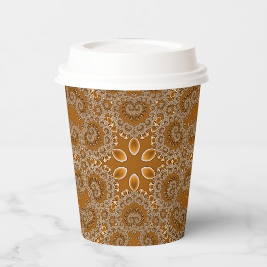 Caramel Fractal Lace  Pappbecher (Links)