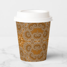 Caramel Fractal Lace  Pappbecher