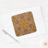Caramel Fractal Lace  Quadratischer Aufkleber (Umschlag)