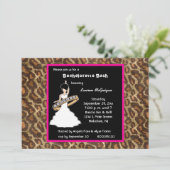 Caramel Fuscia Leopard Party Einladung (Stehend Vorderseite)