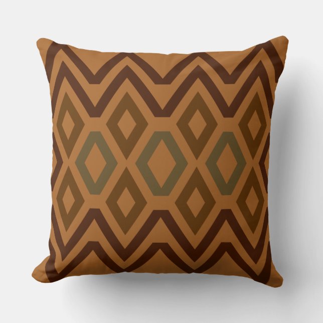 Caramel Geometric Throw Pillow Kissen (Vorderseite)