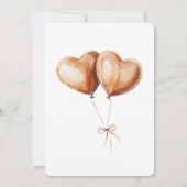 Caramel Heart Balloons Birthday Einladung (Rückseite)