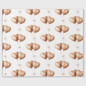 Caramel Heart Balloons Birthday Geschenkpapier (Flach)