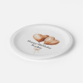 Caramel Heart Balloons Birthday Pappteller (Schrägansicht)