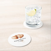 Caramel Heart Balloons Birthday Runder Pappuntersetzer (Vor Ort)