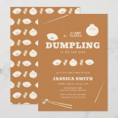 Caramel Kawaii Bao Dumpling Baby Shower  Einladung (Vorne/Hinten)