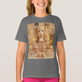 Caramel Kitten Kawaii Doll T-Shirt