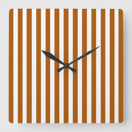 Caramel Modern Stripes Quadratische Wanduhr (Vorderseite)