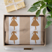 Caramel Modernes Hahnentrittmuster mit Mode-Silhou Seidenpapier (Geschenk)