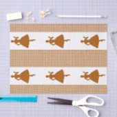 Caramel Modernes Hahnentrittmuster mit Mode-Silhou Seidenpapier (Handwerk)