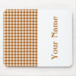 Caramel Modernes Hahnentrittmuster mit Namen Mousepad