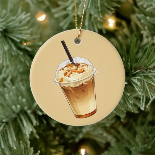 Caramel & Nuts Iced Coffee  Keramik Ornament (Baum)