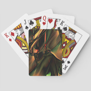 Caramel- oder Altholzrelief in grünem Schatten Spielkarten